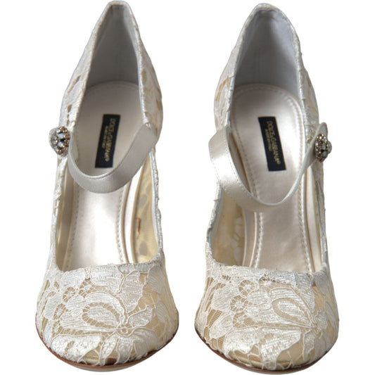 Dolce & GabbanaChic Lace Block Heels Sandals in Cream WhiteMcRichard Designer Brands£569.00
