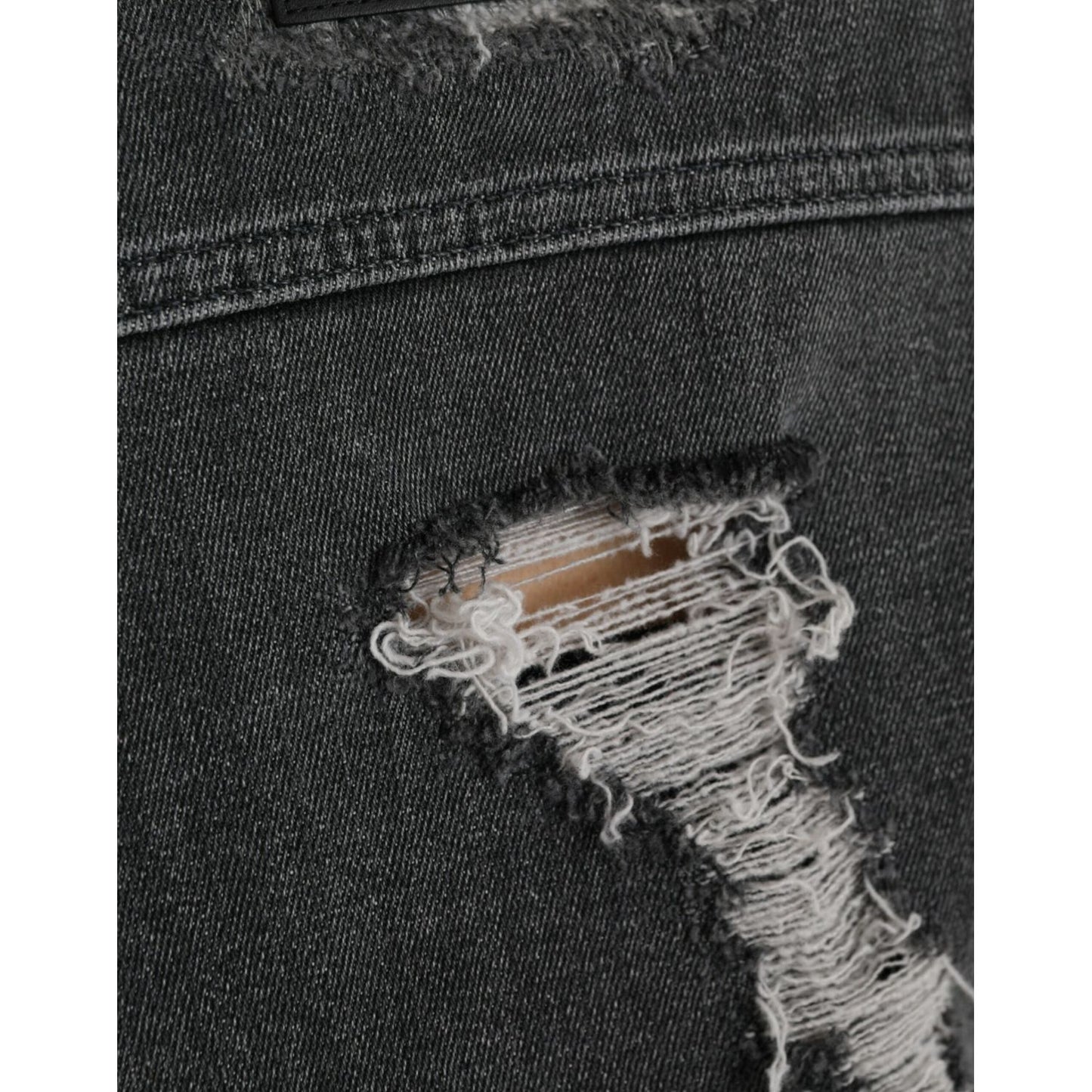 Dolce & Gabbana Dark Gray Cotton Stretch Cropped Denim Jacket dark-gray-cotton-stretch-cropped-denim-jacket