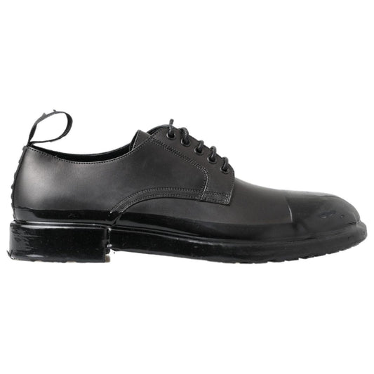 Dolce & Gabbana Elegant Derby Lace-Up Leather Shoes in Black black-leather-derby-dress-shoes