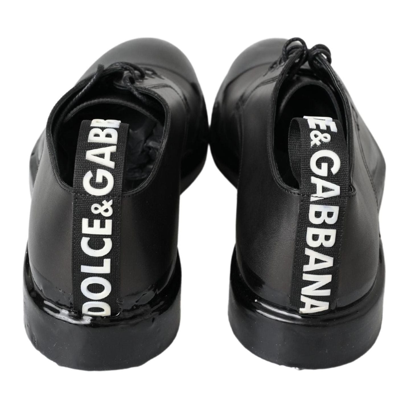 Dolce & Gabbana Elegant Derby Lace-Up Leather Shoes in Black black-leather-derby-dress-shoes