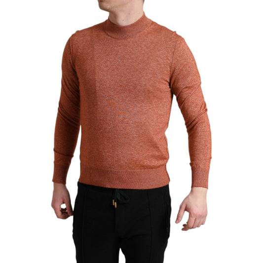 Dolce & Gabbana | Silk-Cashmere Orange Crew Neck Sweater| McRichard Designer Brands   