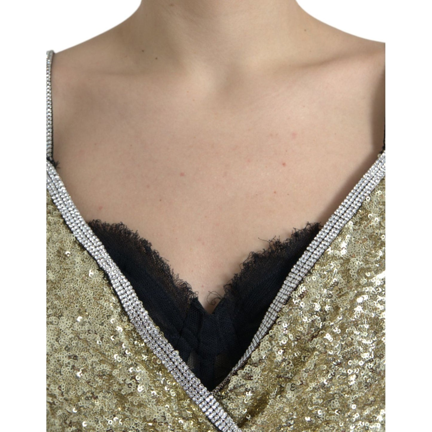 Dolce & Gabbana Golden Sequin Evening Dress with Silk Blend Lining golden-sequin-evening-dress-with-silk-blend-lining
