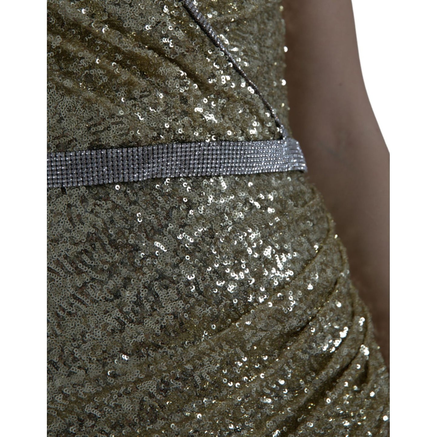 Dolce & Gabbana Golden Sequin Evening Dress with Silk Blend Lining golden-sequin-evening-dress-with-silk-blend-lining