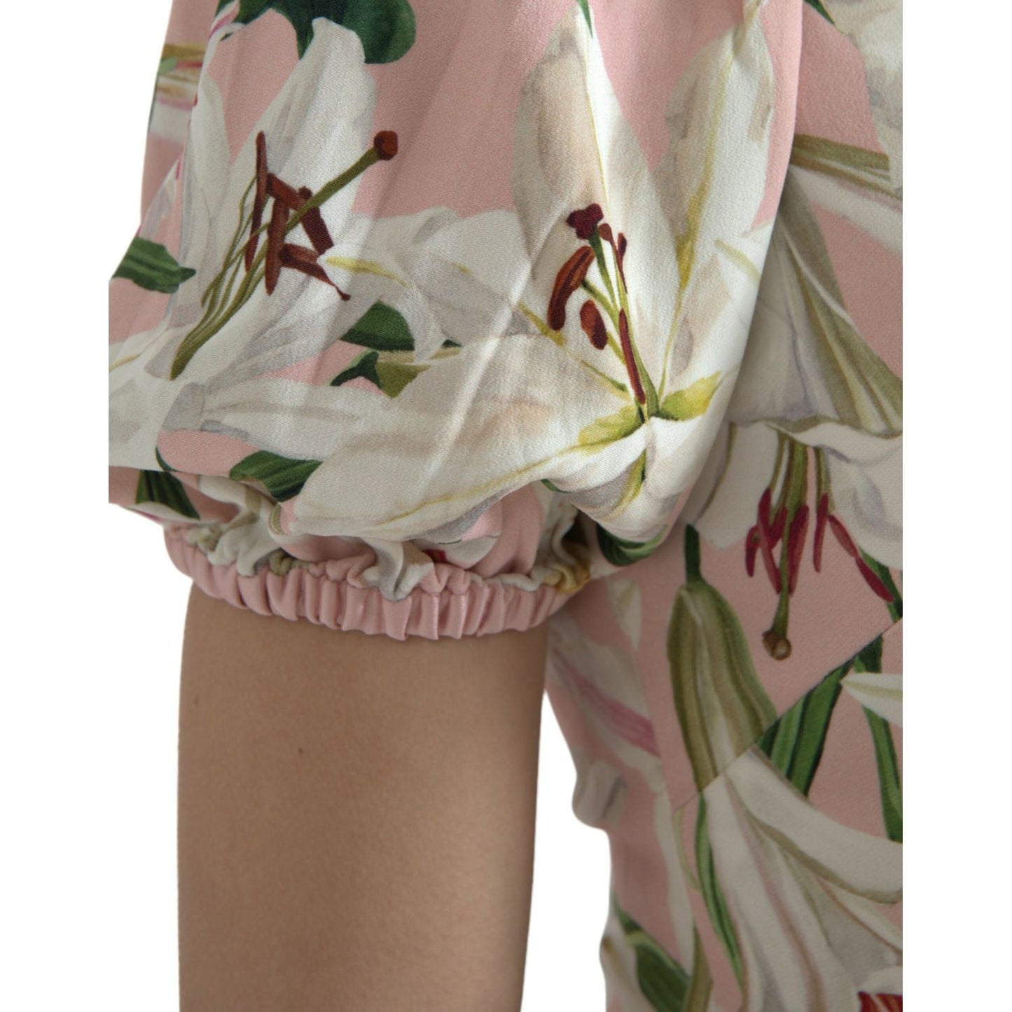 Dolce & Gabbana Elegant Pink Lily Print Sheath Dress elegant-pink-lily-print-sheath-dress