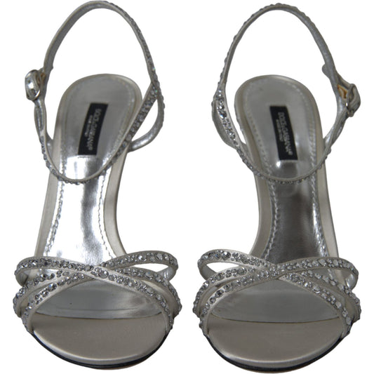 Dolce & Gabbana | Elegant Crystal Embellished Heels Sandals| McRichard Designer Brands   
