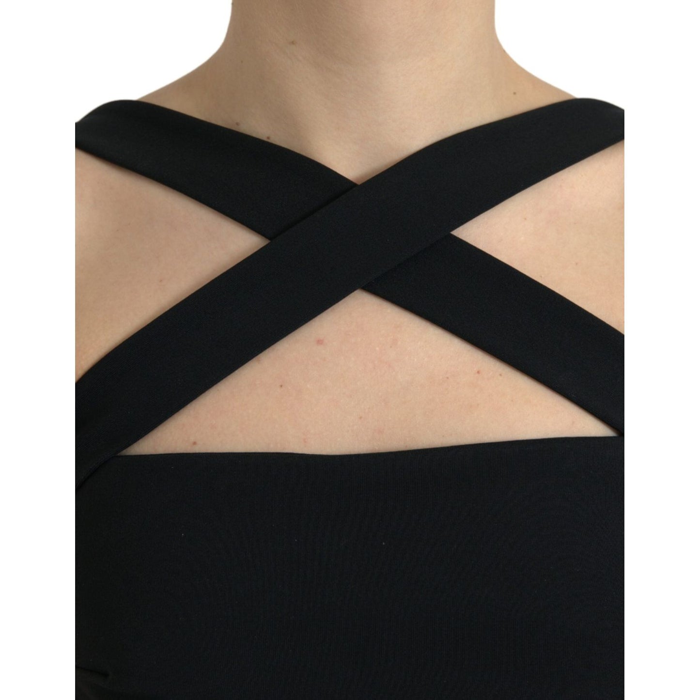 Dolce & Gabbana Elegant Black Sheath Halter Midi Dress elegant-black-sheath-halter-midi-dress