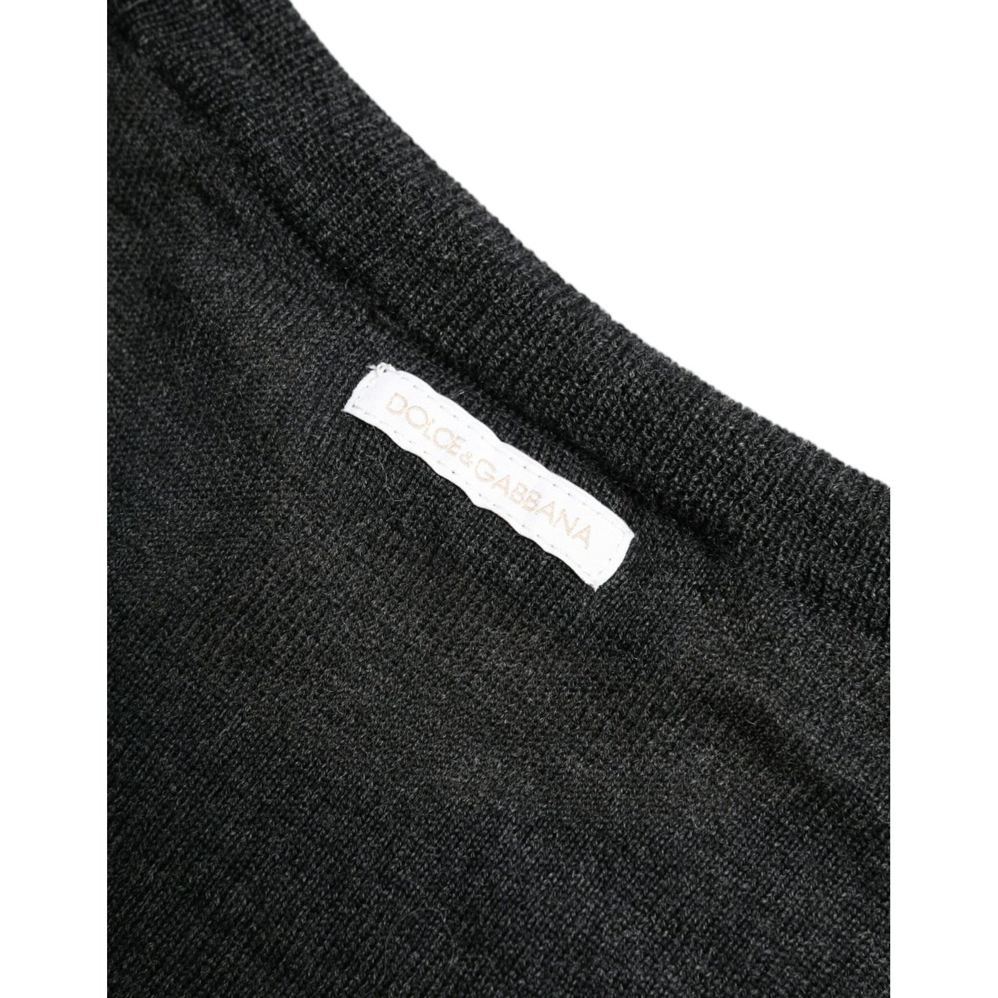 Dolce & Gabbana Elegant Gray Wool Pullover Sweater gray-wool-round-neck-pullover-sweater