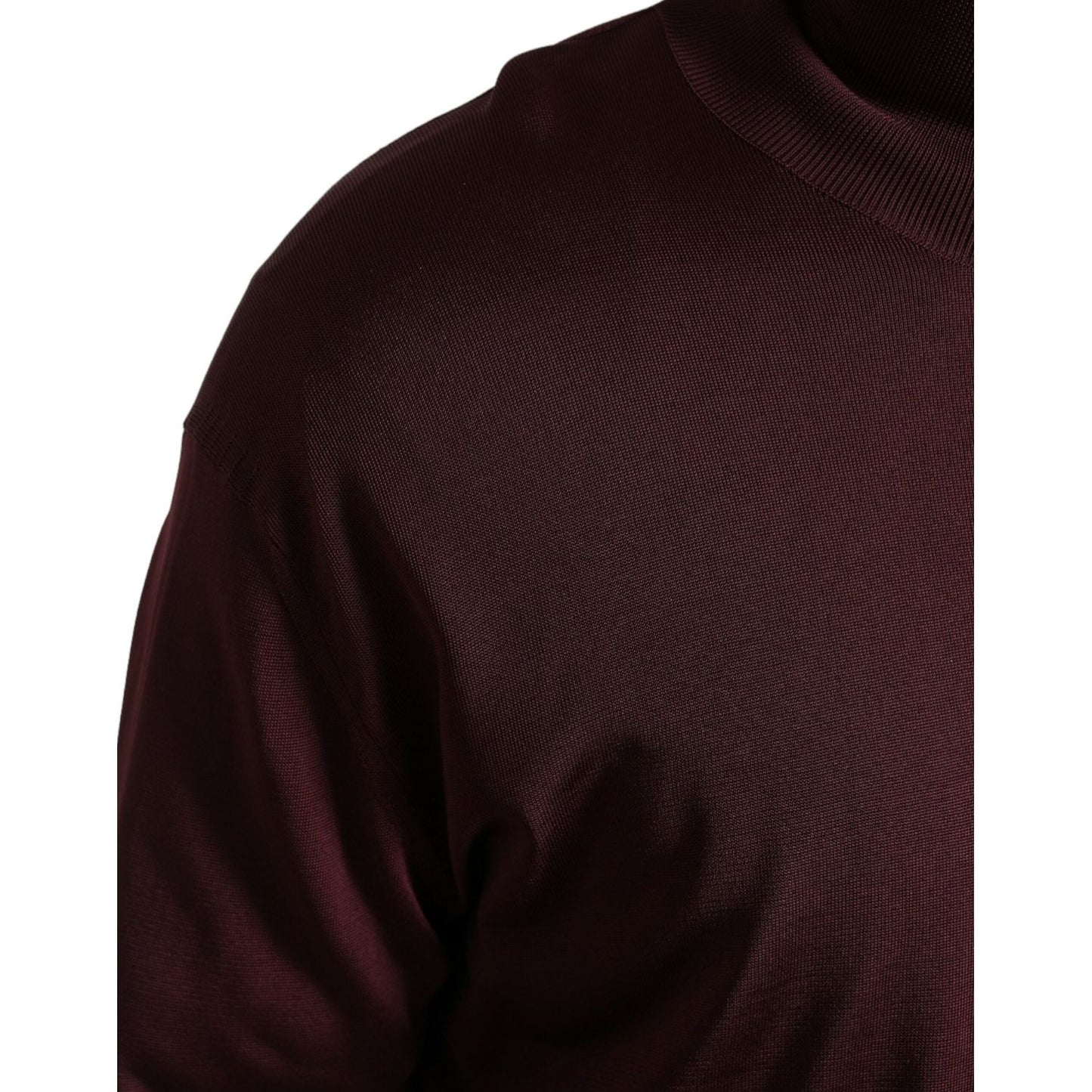 Dolce & Gabbana Maroon Turtleneck Viscose Sweater maroon-viscose-turtleneck-pullover-sweater