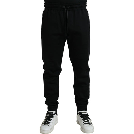 Dolce & Gabbana Elegant Black Jogger Pants - Cotton & Nylon Blend black-cotton-blend-men-sweatpants-jogger-pants