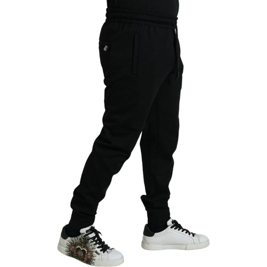 Dolce & Gabbana Elegant Black Jogger Pants - Cotton & Nylon Blend black-cotton-blend-men-sweatpants-jogger-pants