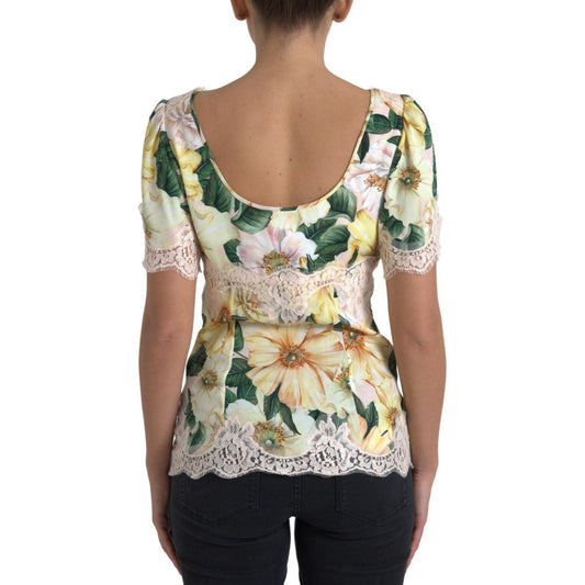 Dolce & Gabbana Elegant Floral Print Silk Blouse elegant-floral-print-silk-blouse