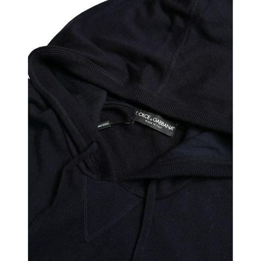 Dolce & Gabbana | Elegant Cashmere Hooded Sweater in Blue| McRichard Designer Brands   
