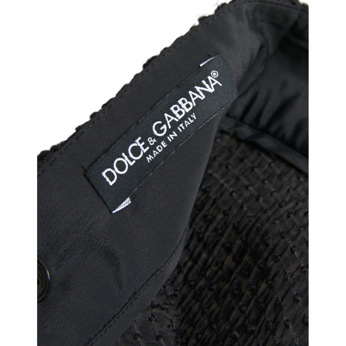 Dolce & Gabbana Black High Waist A-line Knee Length Skirt black-high-waist-a-line-knee-length-skirt
