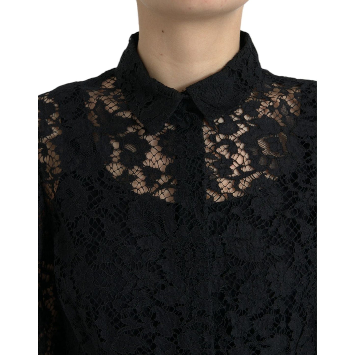 Dolce & Gabbana Elegant Floral Lace Blouse Top elegant-floral-lace-blouse-top
