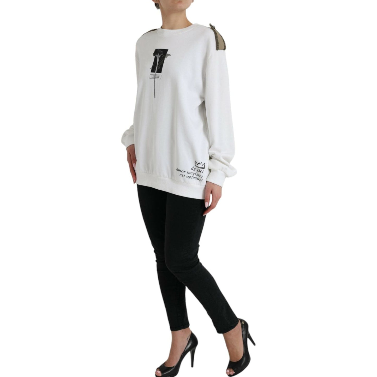 Dolce & Gabbana Chic Black and White Crew Neck Sweater chic-black-and-white-crew-neck-sweater