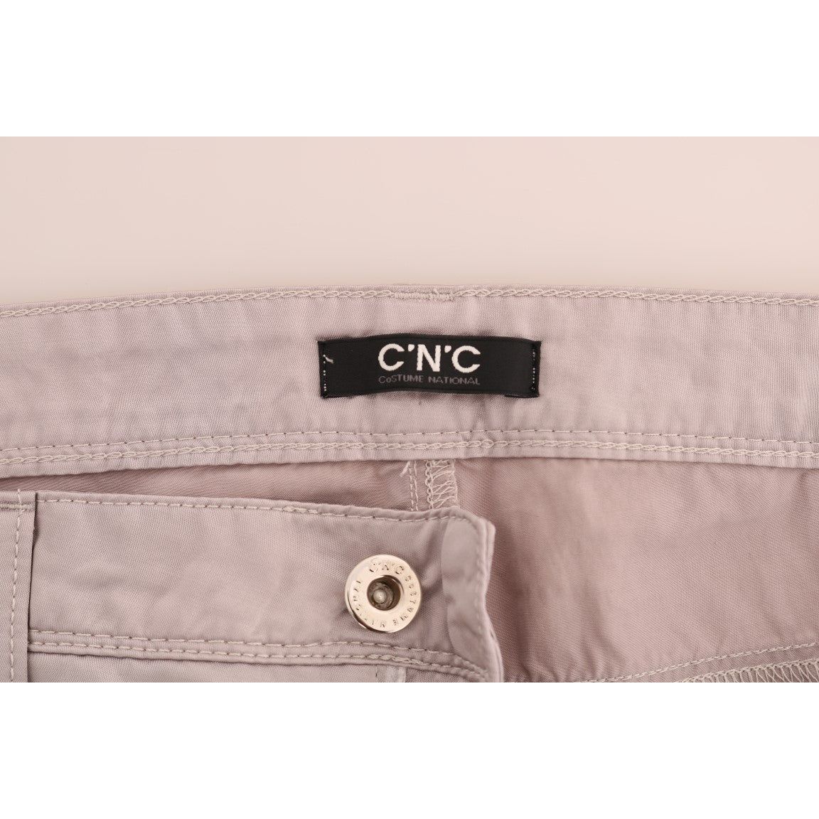 Chic Beige Slim Fit Designer Jeans