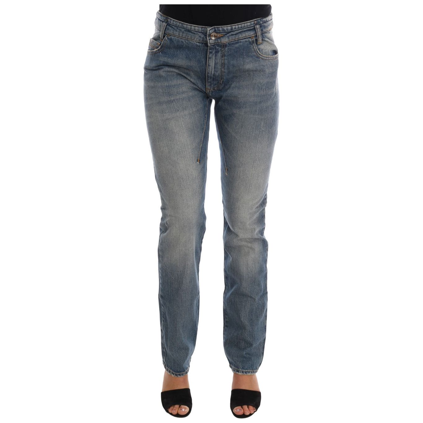 Chic Blue Slim Fit Designer Jeans