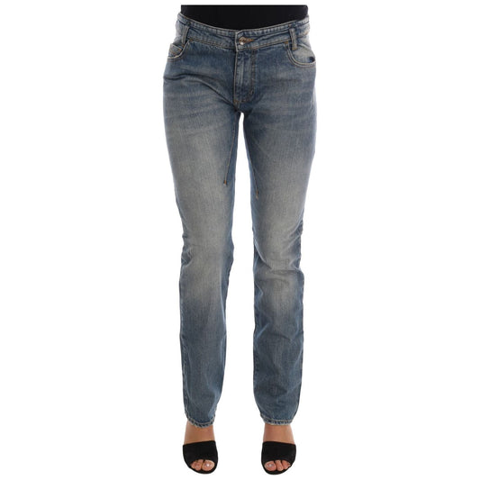 Chic Blue Slim Fit Designer Jeans