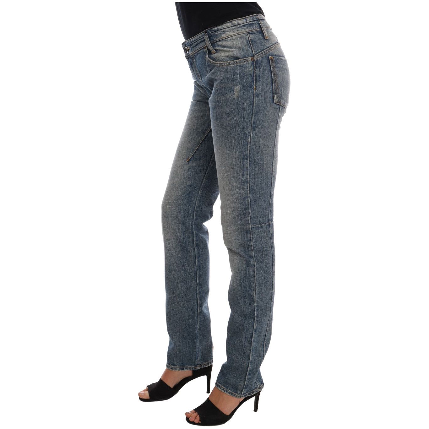 Chic Blue Slim Fit Designer Jeans