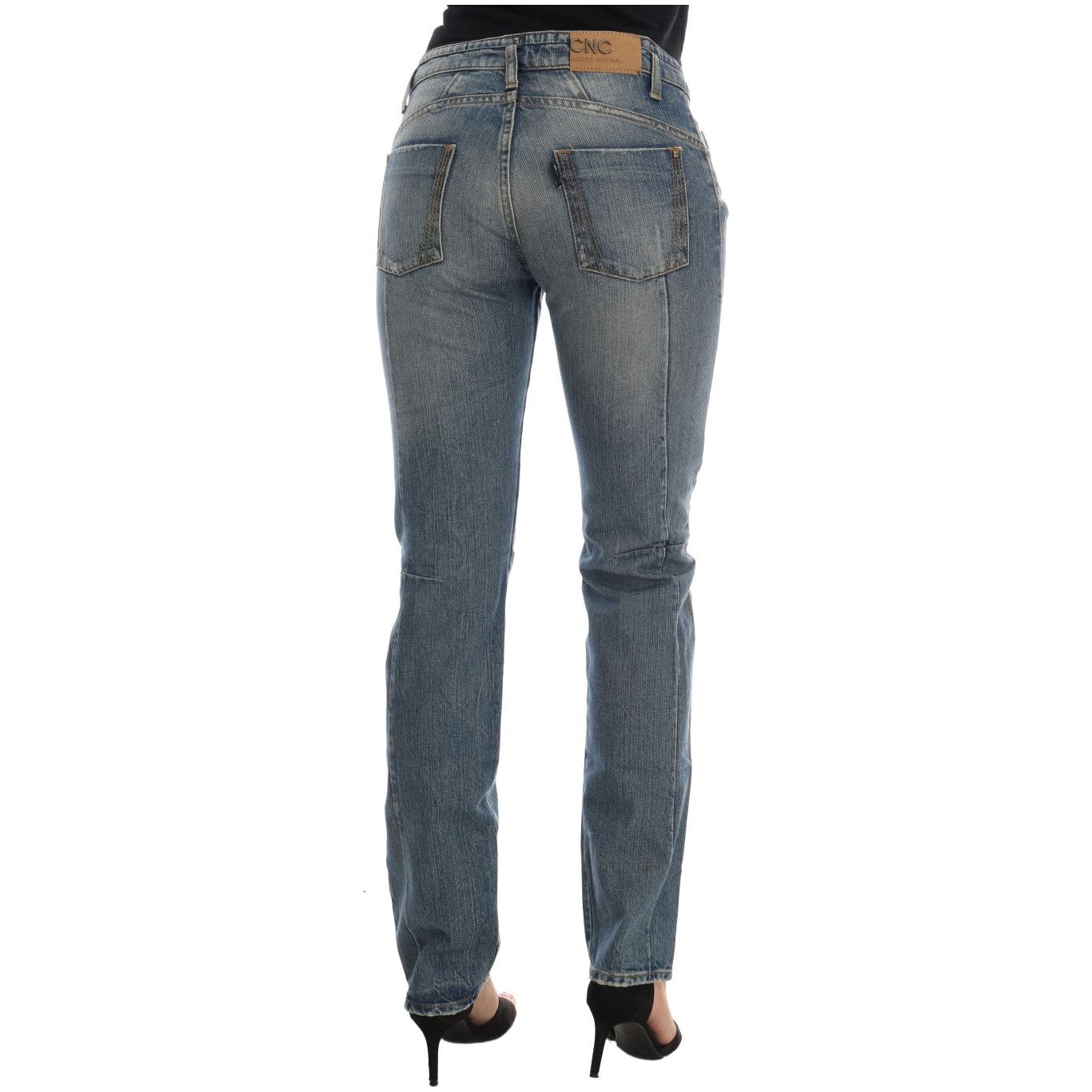 Chic Blue Slim Fit Designer Jeans