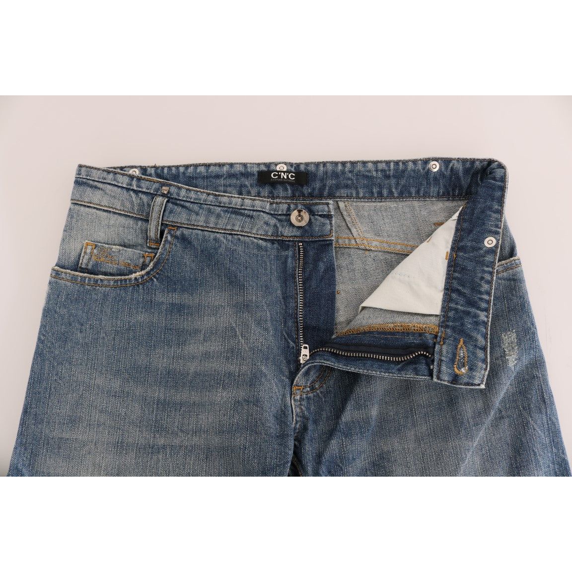 Chic Blue Slim Fit Designer Jeans