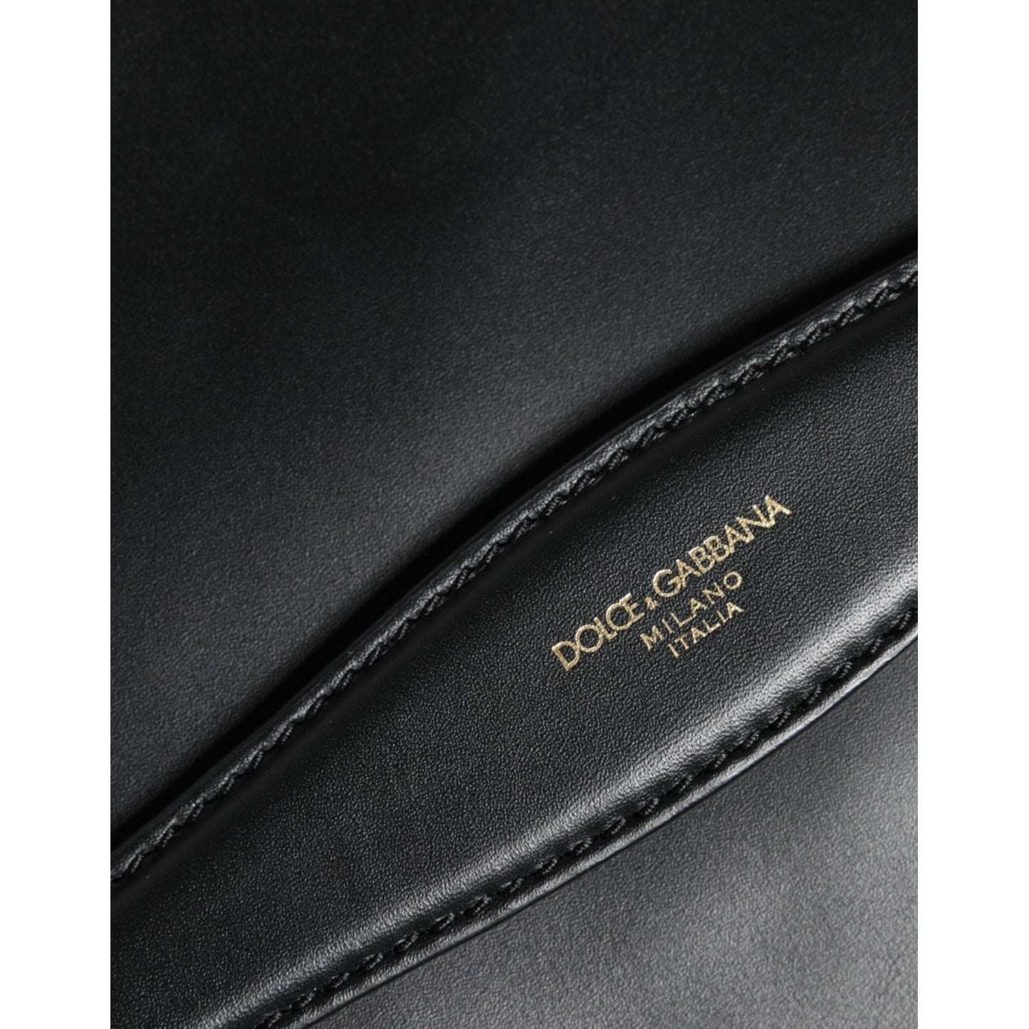 Dolce & Gabbana Black Calfskin Leather Mediterranean Pouch Bag