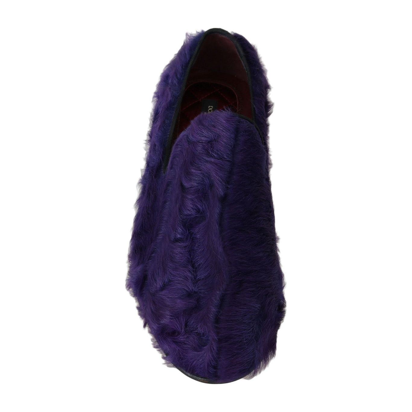 Plush Purple Sheep Fur Loafers