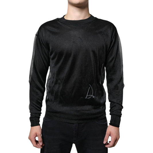 Dolce & Gabbana Black Polyester Pullover Sweatshirt Sweater Dolce & Gabbana