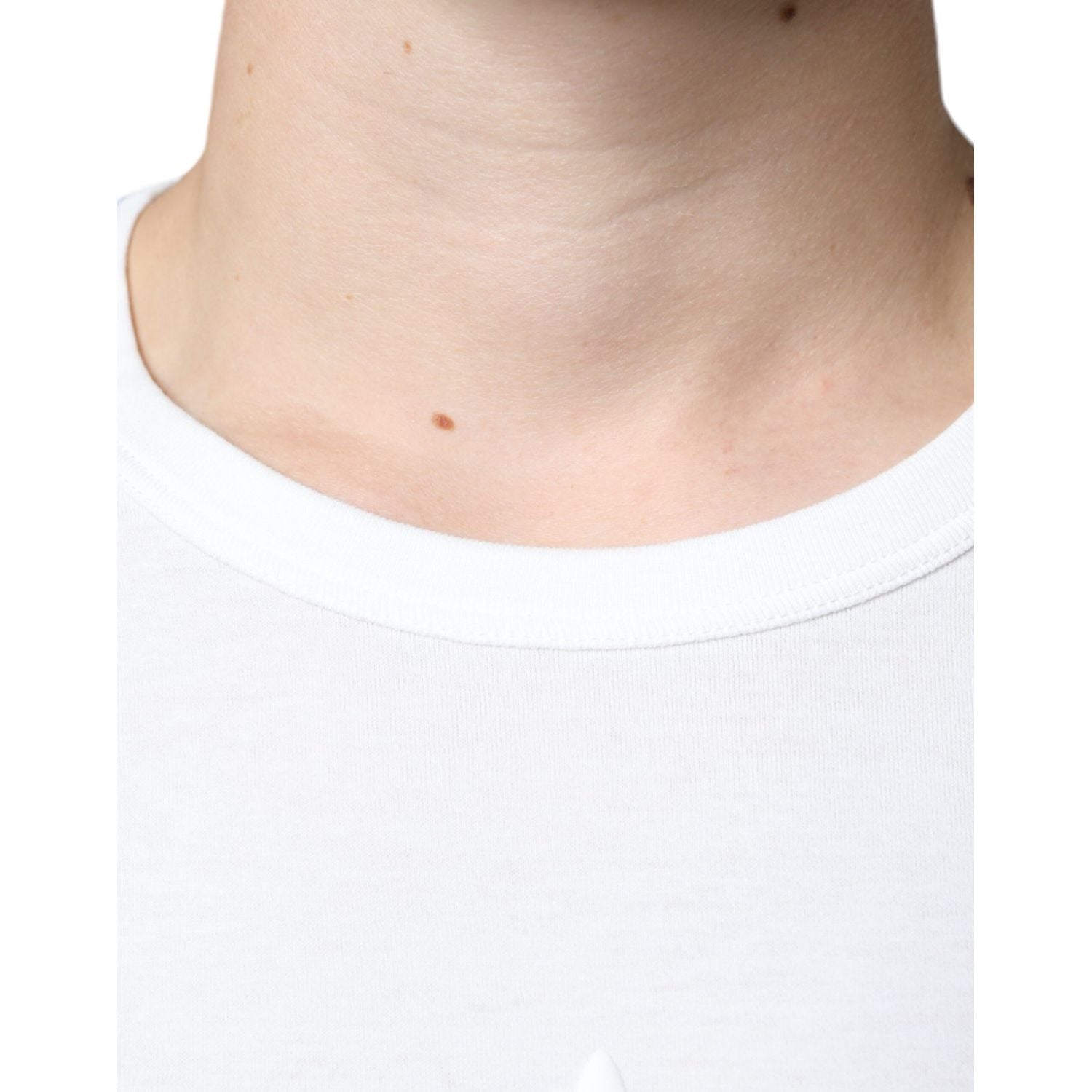 Dolce & Gabbana White Logo Embossed Cotton Crewneck T-shirt