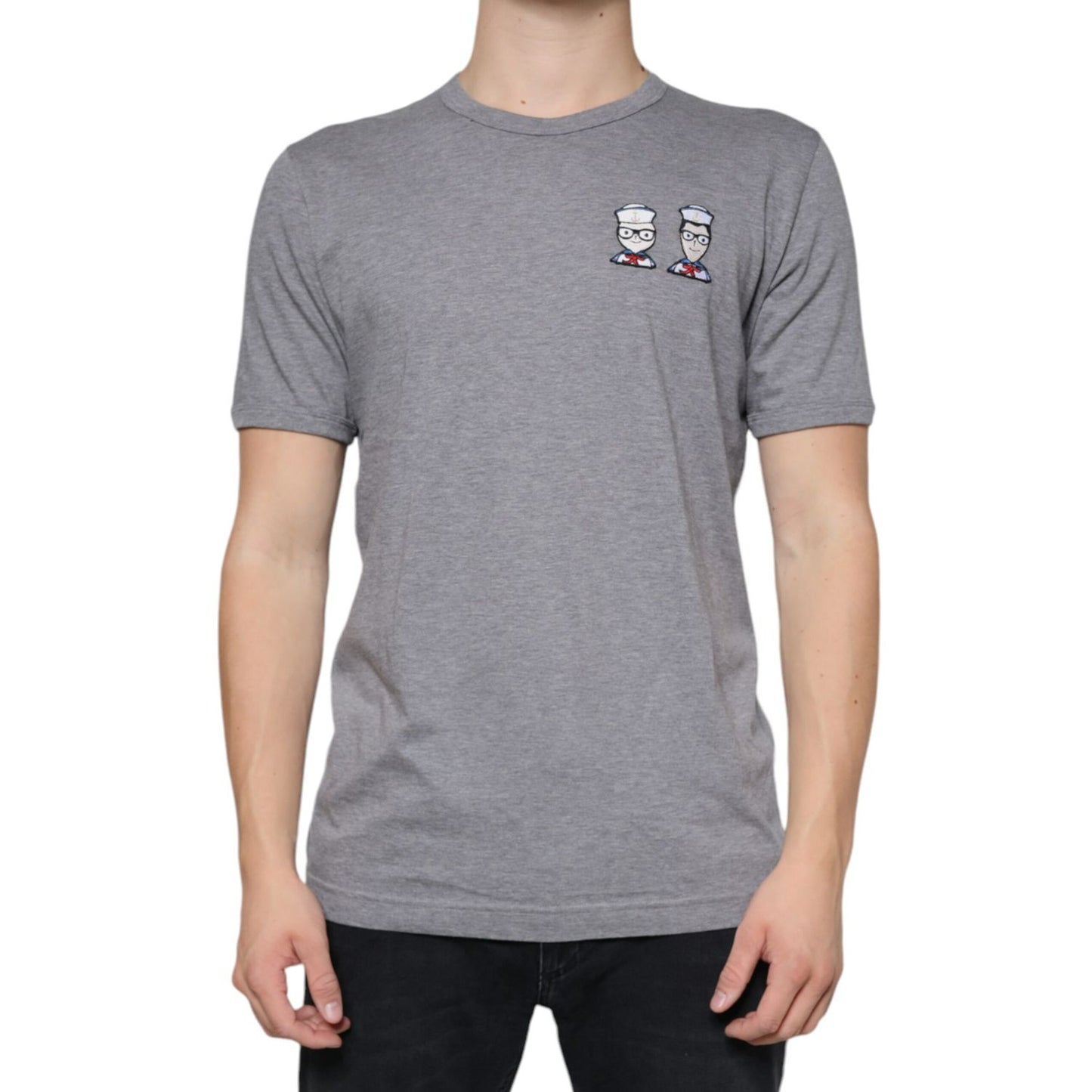 Dolce & Gabbana Gray Cotton #DGFamily Short Sleeves T-shirt Dolce & Gabbana