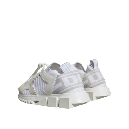 Dolce & Gabbana White Mesh Sorrento Trekking Sneakers Shoes