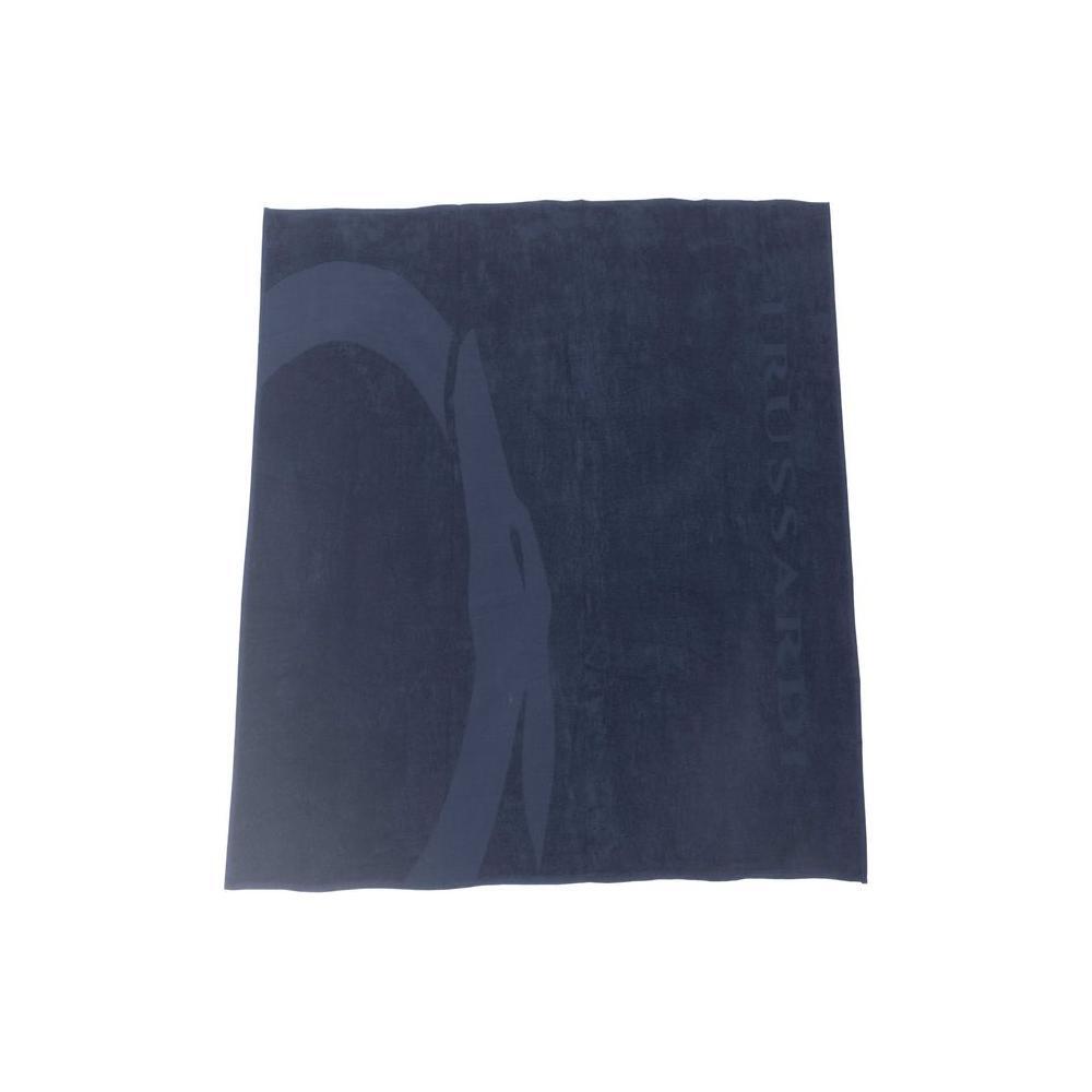 Trussardi Beachwear Blue Cotton Beach Towel