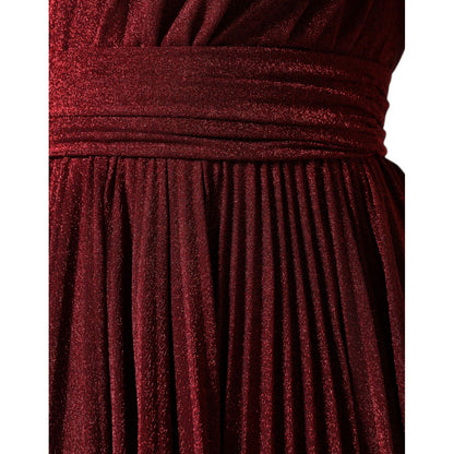 Dolce & Gabbana Red One Shoulder Pleated A-line Mini Dress
