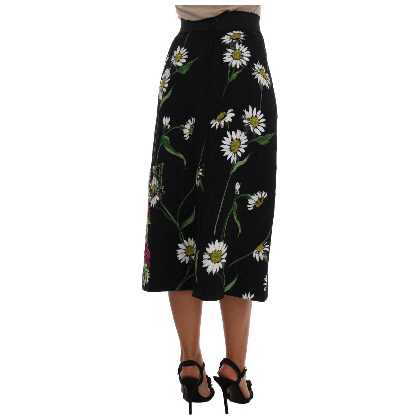 Embellished A-Line Mid-Calf Skirt