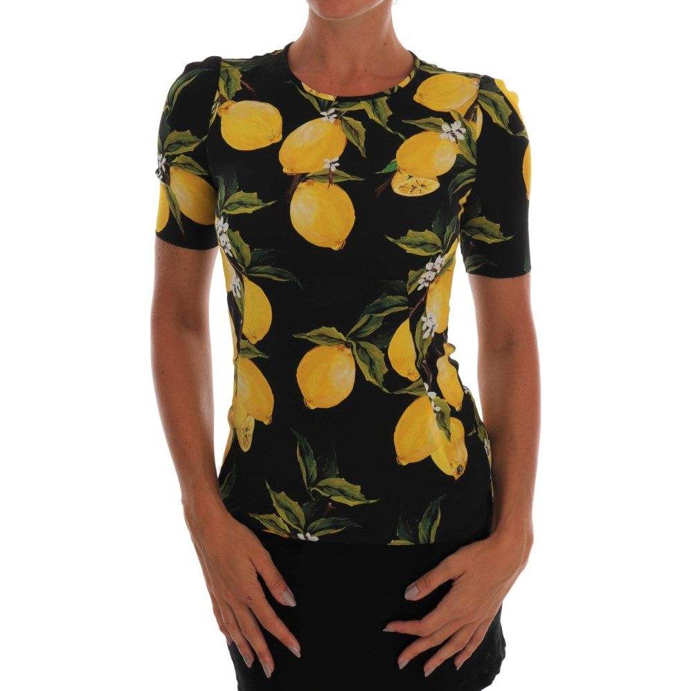 Sicilian Lemon Print Silk Blouse