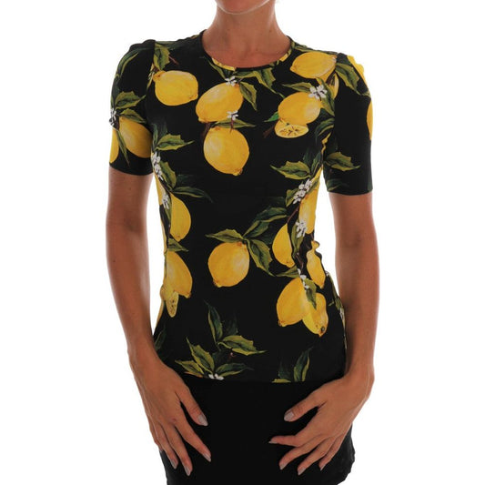 Sicilian Lemon Print Silk Blouse Dolce & Gabbana