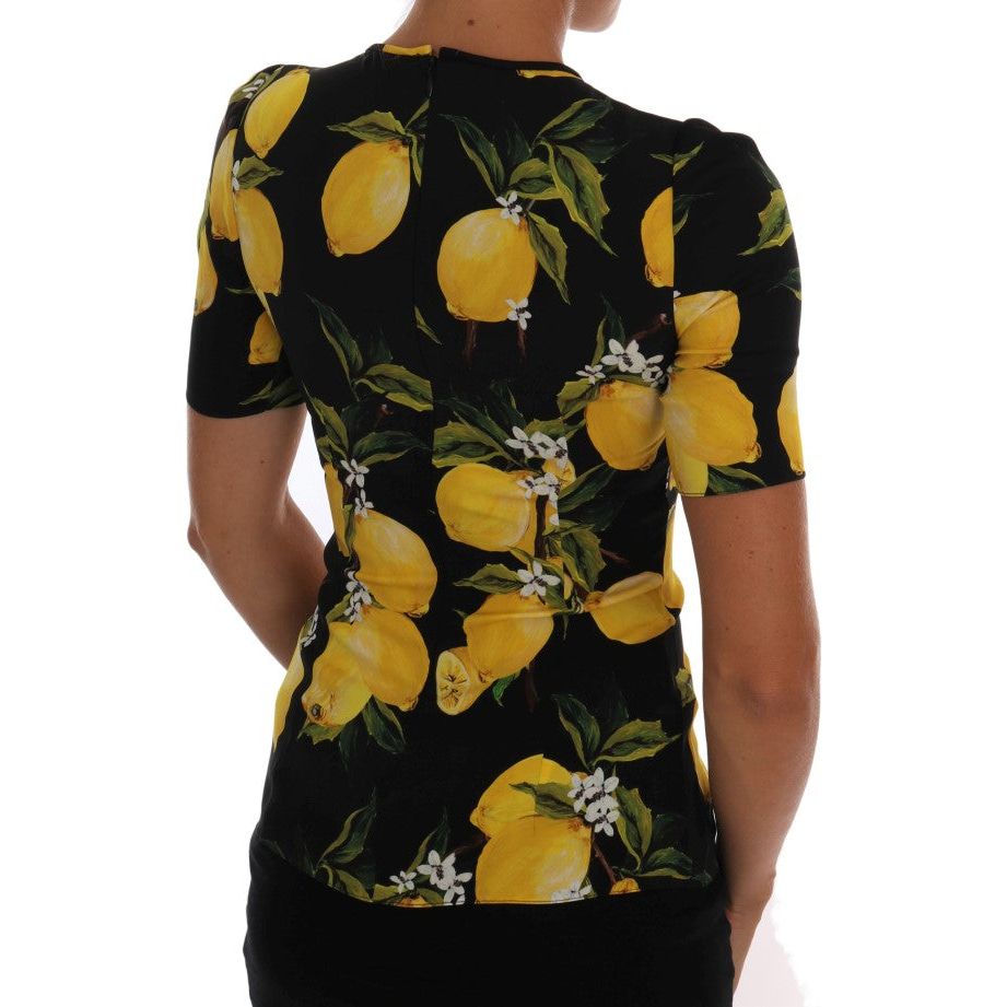 Sicilian Lemon Print Silk Blouse