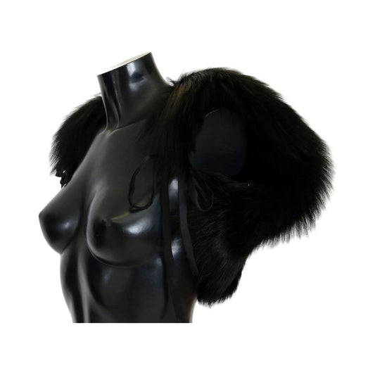 Elegant Black Silver Fox Fur Scarf