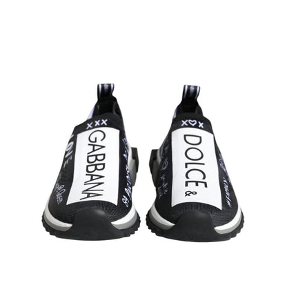 Dolce & Gabbana Black White Sorrento Low Top Sneakers Shoes Dolce & Gabbana