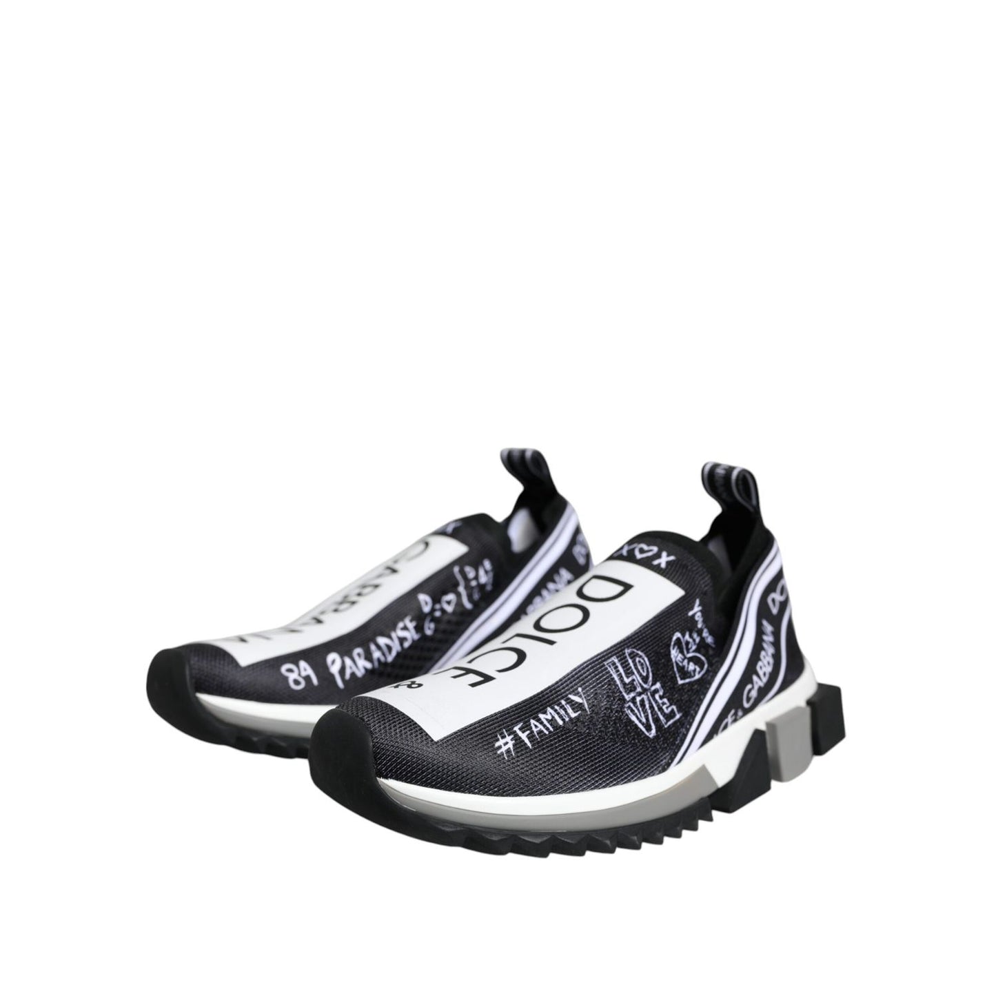 Dolce & Gabbana Black White Sorrento Low Top Sneakers Shoes Dolce & Gabbana