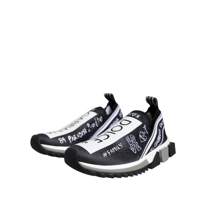 Dolce & Gabbana Black White Sorrento Low Top Sneakers Shoes Dolce & Gabbana