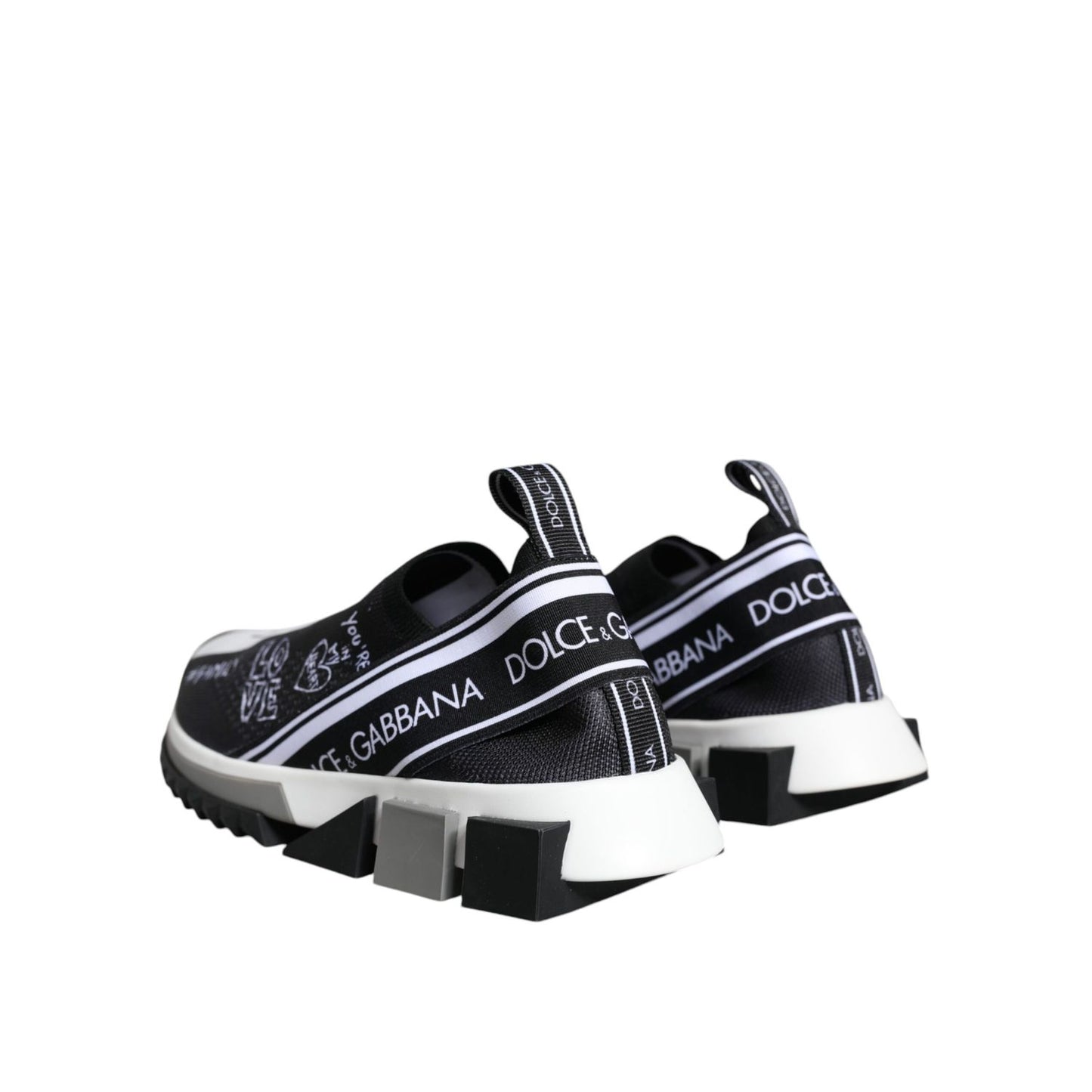 Dolce & Gabbana Black White Sorrento Low Top Sneakers Shoes Dolce & Gabbana