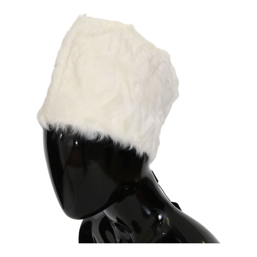 Elegant White Fur Beanie Luxury Winter Hat