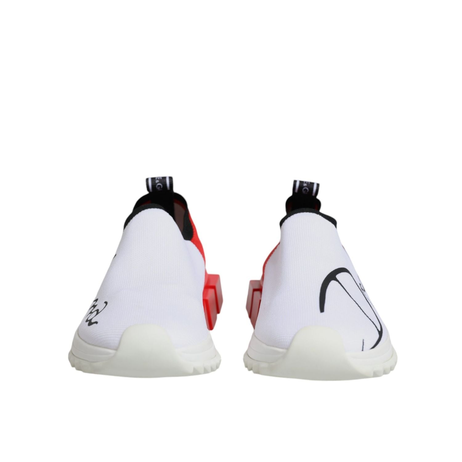 Dolce & Gabbana White Red Low Top Sorrento Men Sneakers Shoes