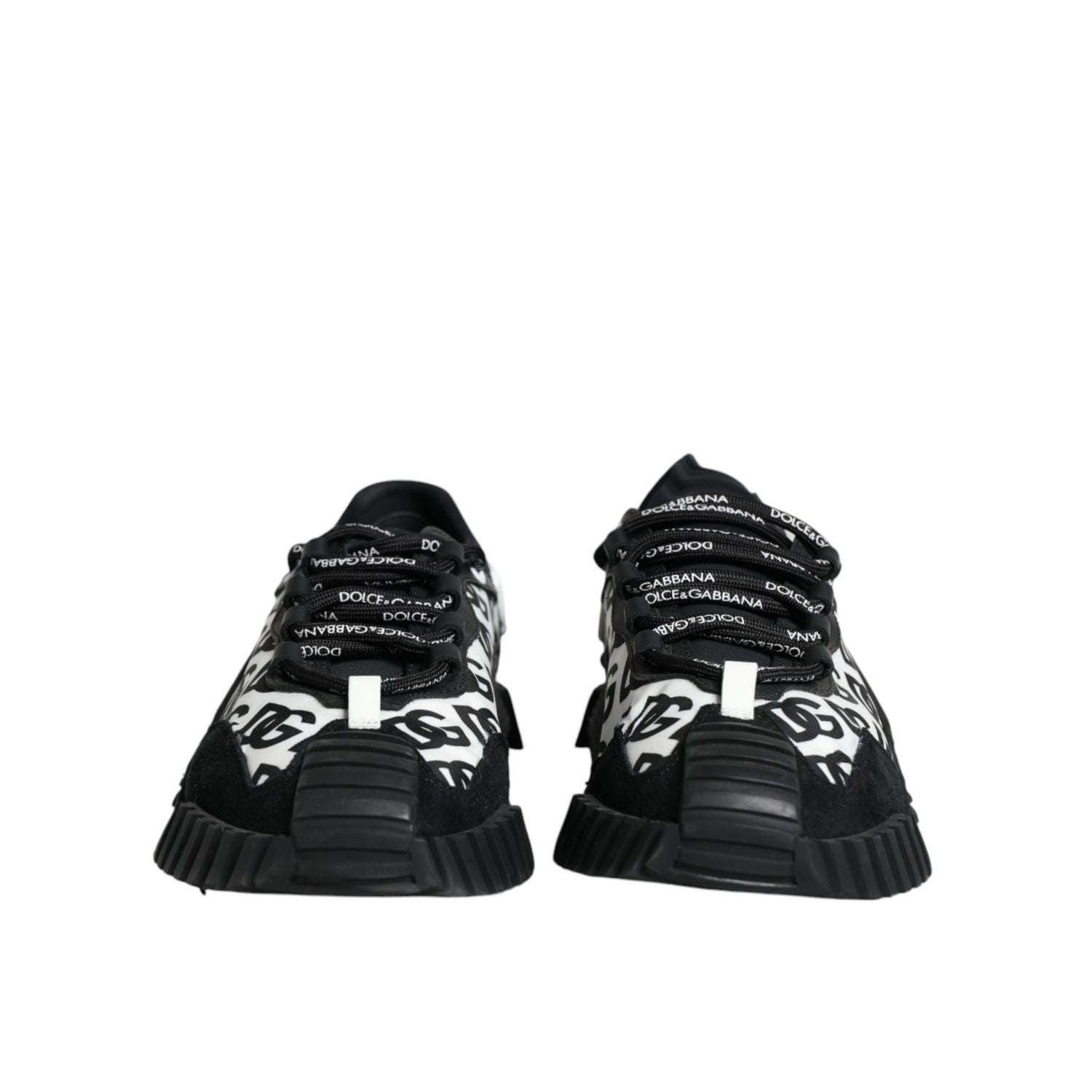 Dolce & Gabbana Black Logo Lace Up Low Top NS1 Sneakers Shoes