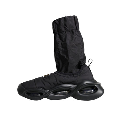 Dolce & Gabbana Black Slip On Wave Socks Sneakers Shoes