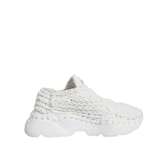 Dolce & Gabbana White Knitted Daymaster Sneakers Shoes Dolce & Gabbana