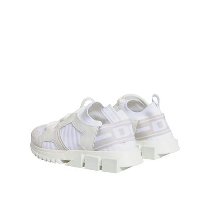 Dolce & Gabbana White Mesh Sorrento Trekking Sneakers Shoes