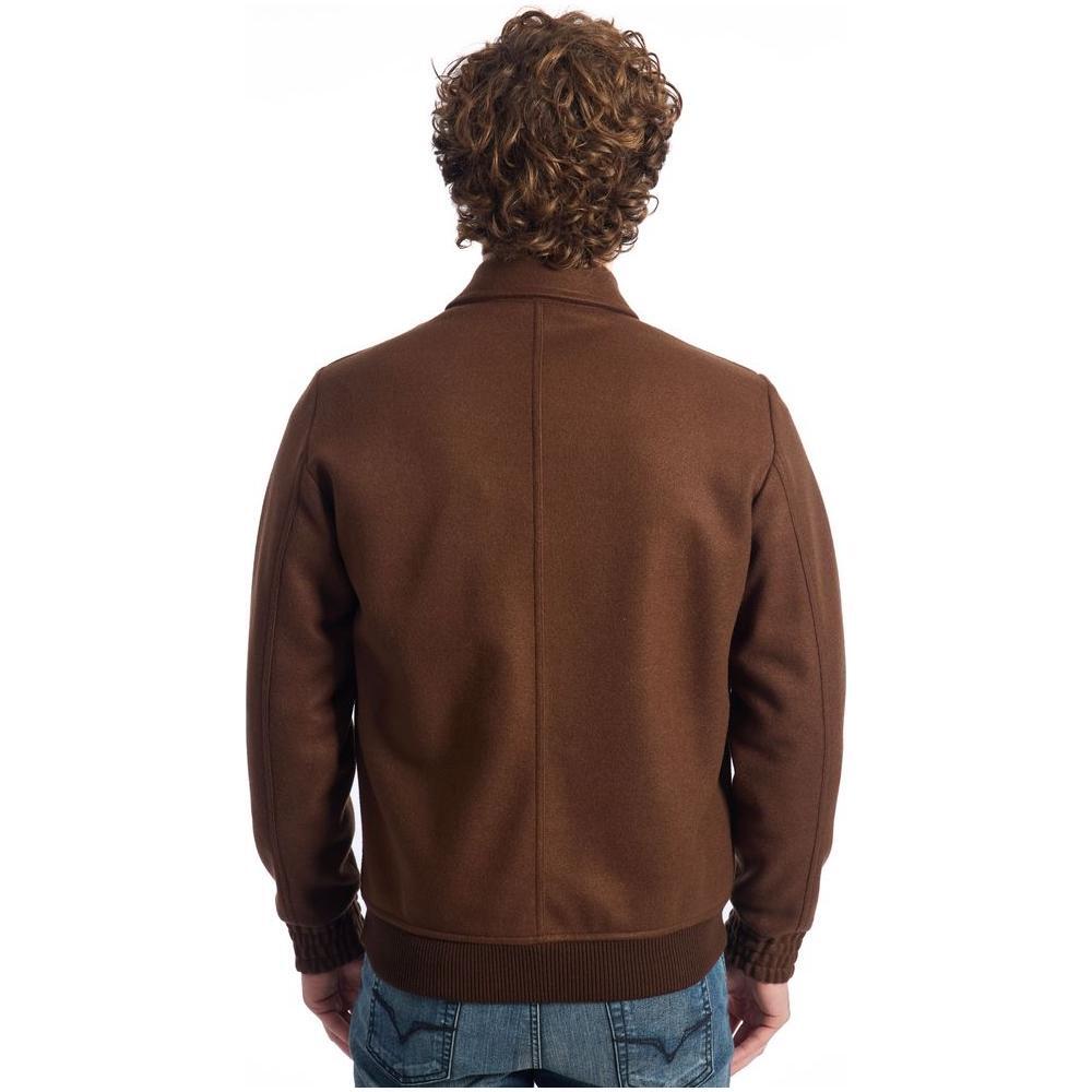 Roberto Pepe Luxury Brown Wool Men Jacket Roberto Pepe Luxury