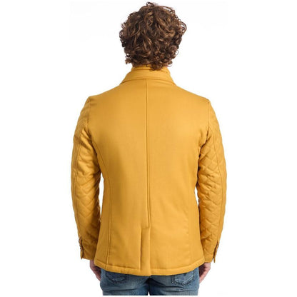 Roberto Pepe Luxury Yellow Wool Men's Jacket Roberto Pepe Luxury